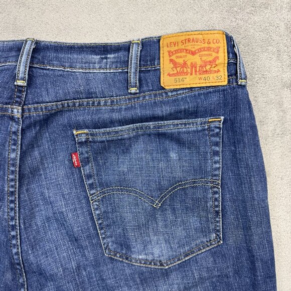 Levis Flex 514 Straight Performance Stretch Mens Blue Medium Wash Denim Jeans - Picture 2 of 7